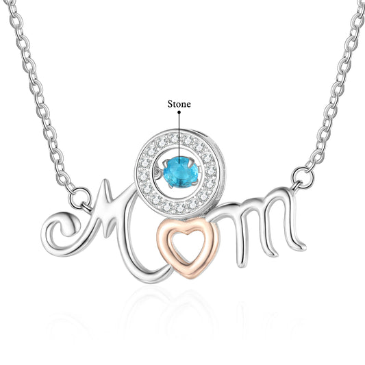 Custom Birthstone Necklace with Mom