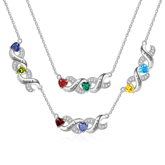 Personalized Birthstone Infinity Layered Necklace