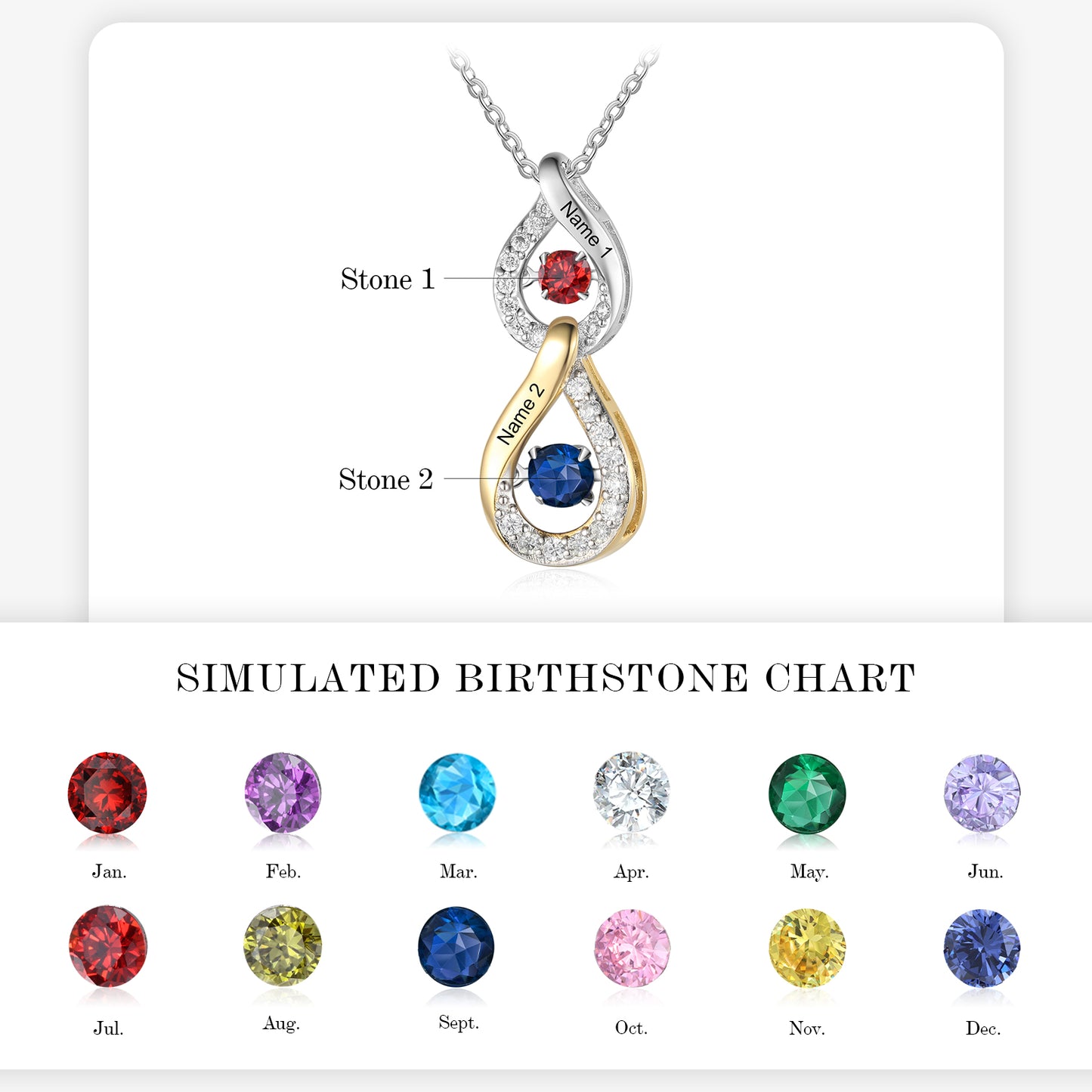 Custom Birthstone Pendant Necklace