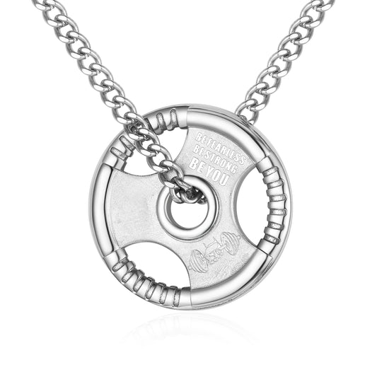Men's Stainless Steel Grip Plate Necklace