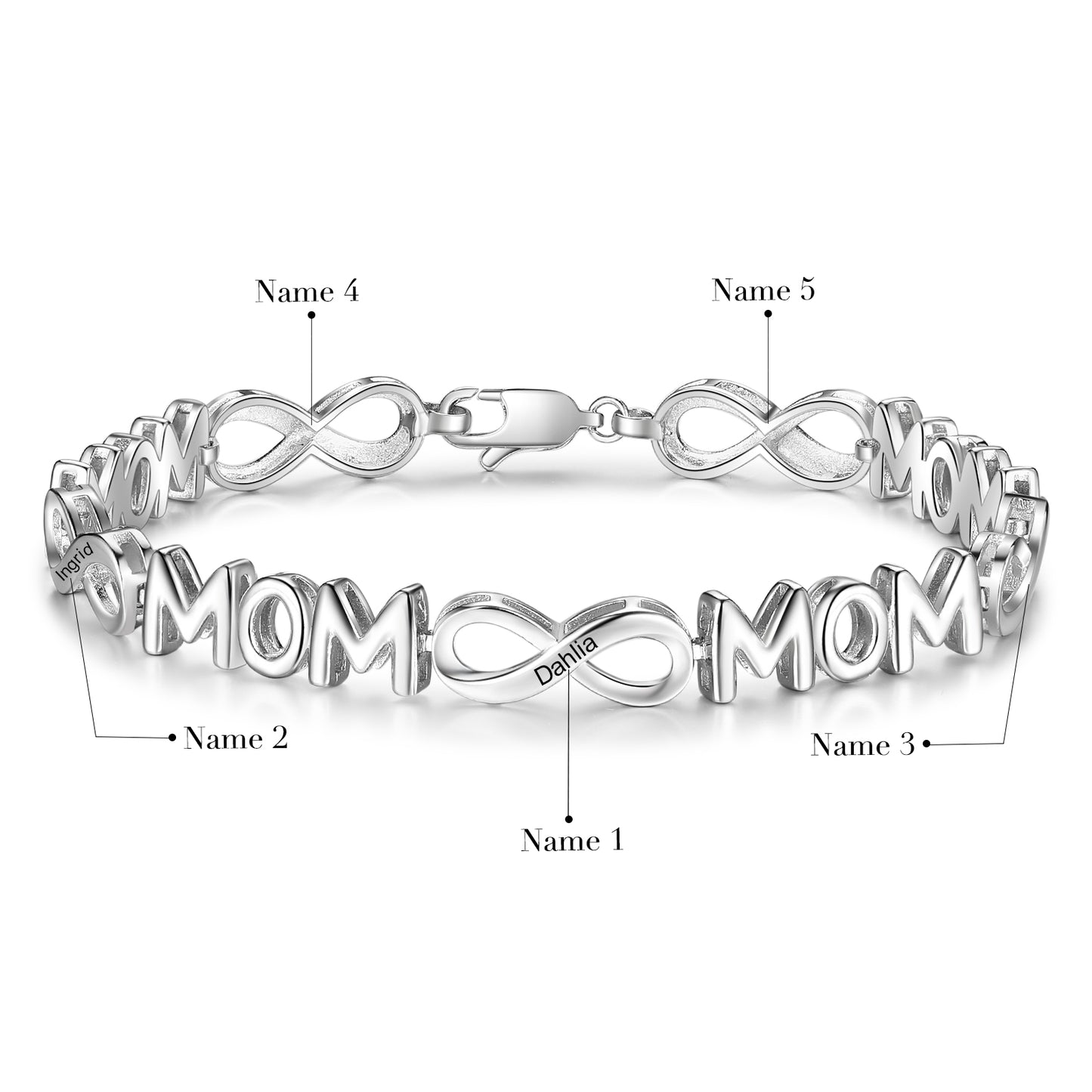 Custom Name Infinity Bracelet with MOM