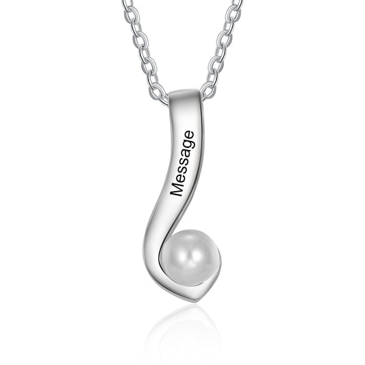 Custom Name Necklace with Pearl