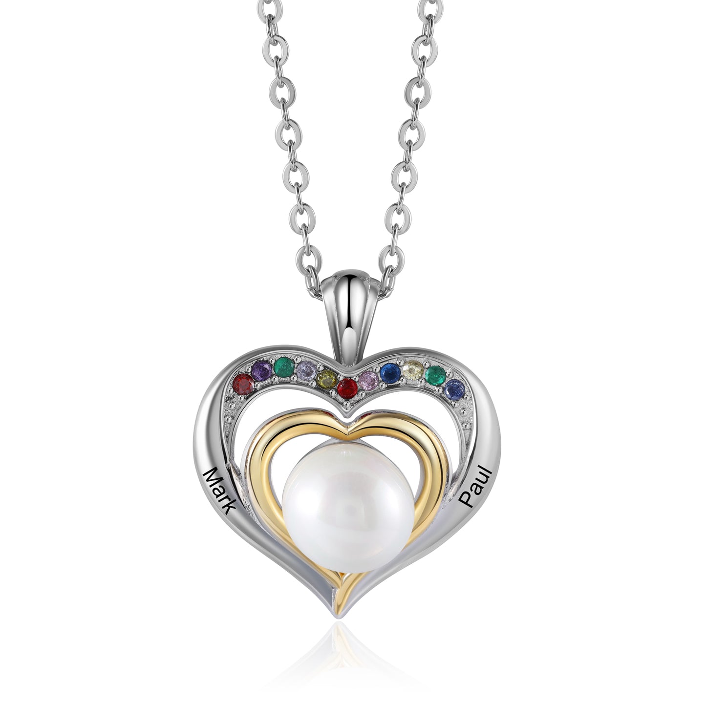 Custom Pear Heart Necklace