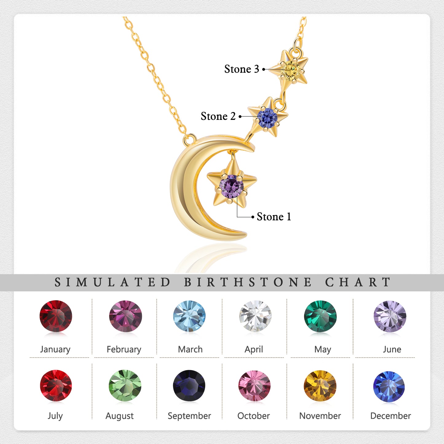 Custom Moon and Star Necklace