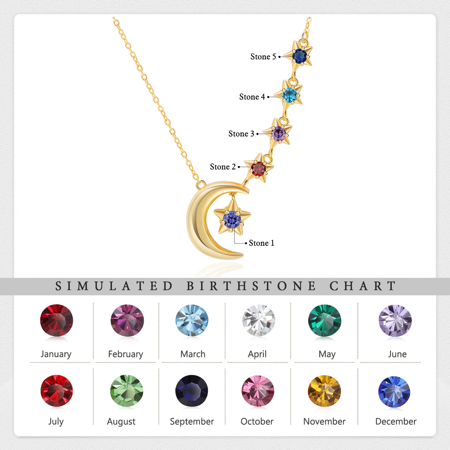 Custom Moon and Star Necklace