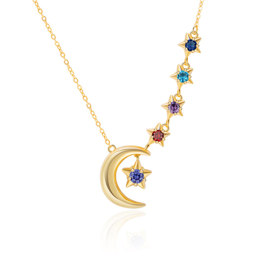 Custom Moon and Star Necklace