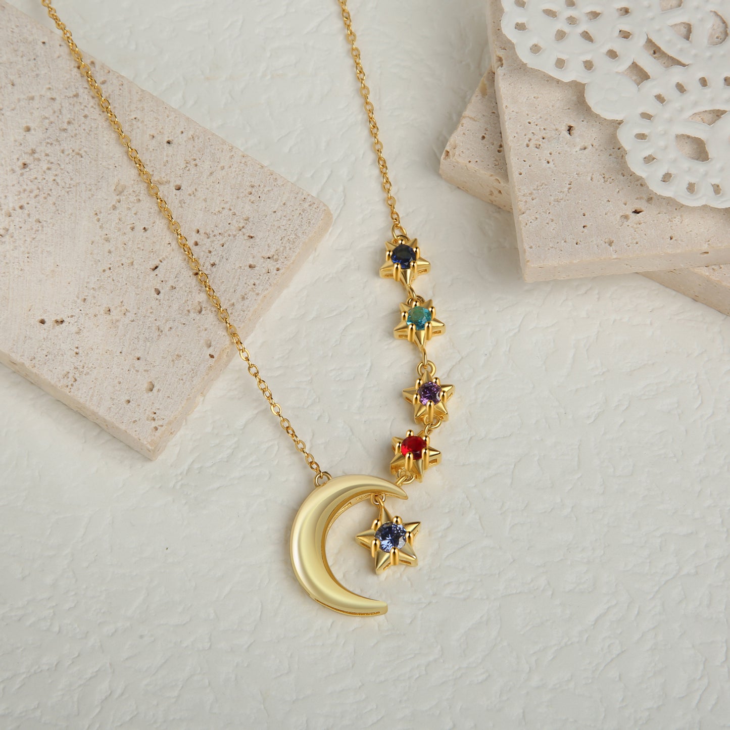 Custom Moon and Star Necklace