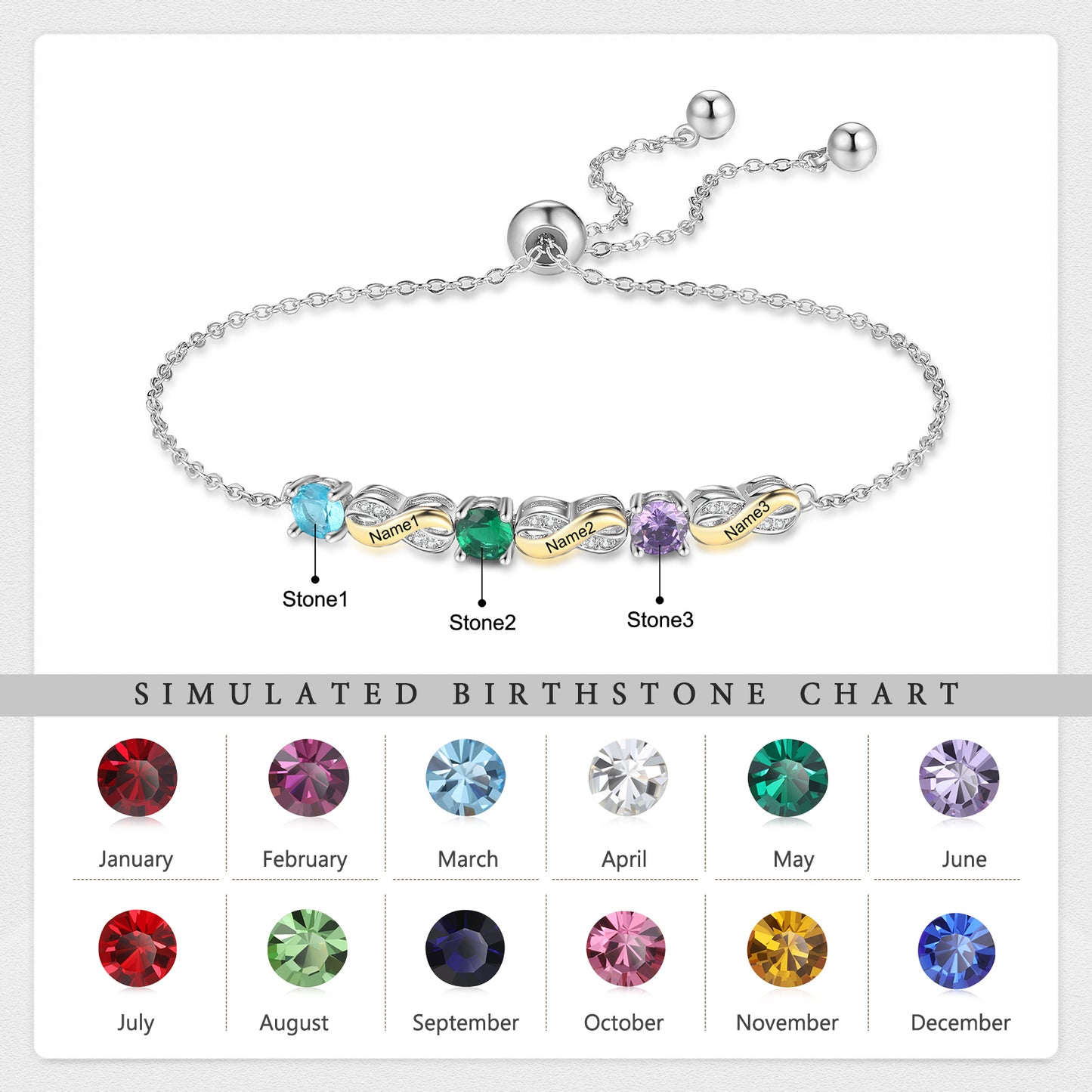 Custom Birthstone Bracelet