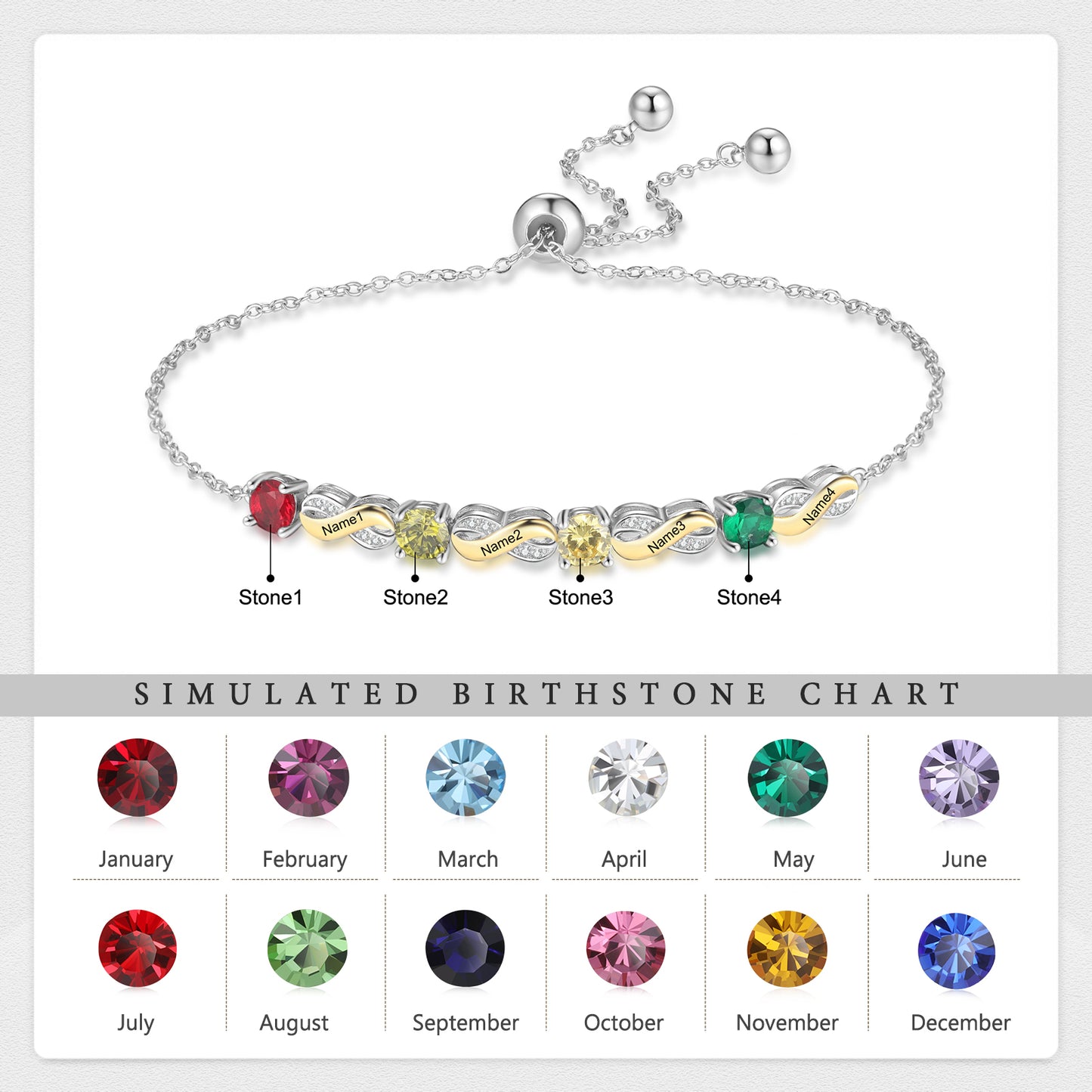 Custom Birthstone Bracelet