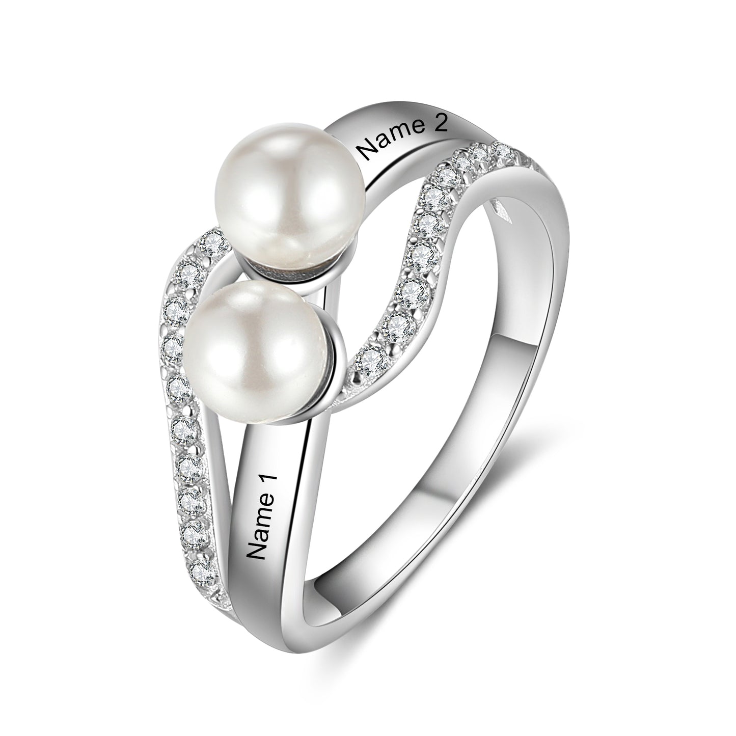 Custom Name Pearl Ring