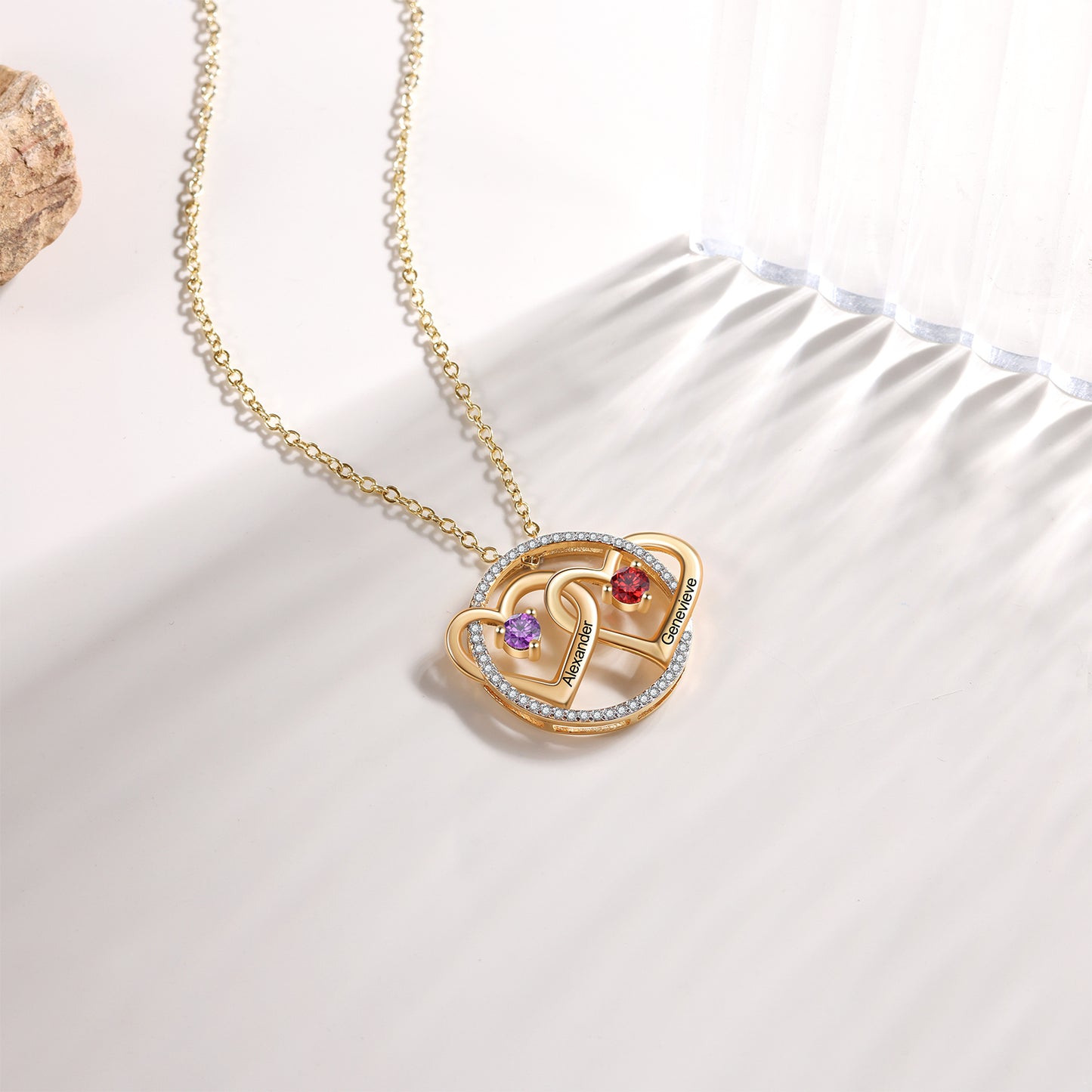 Custom Doule Heart Necklace