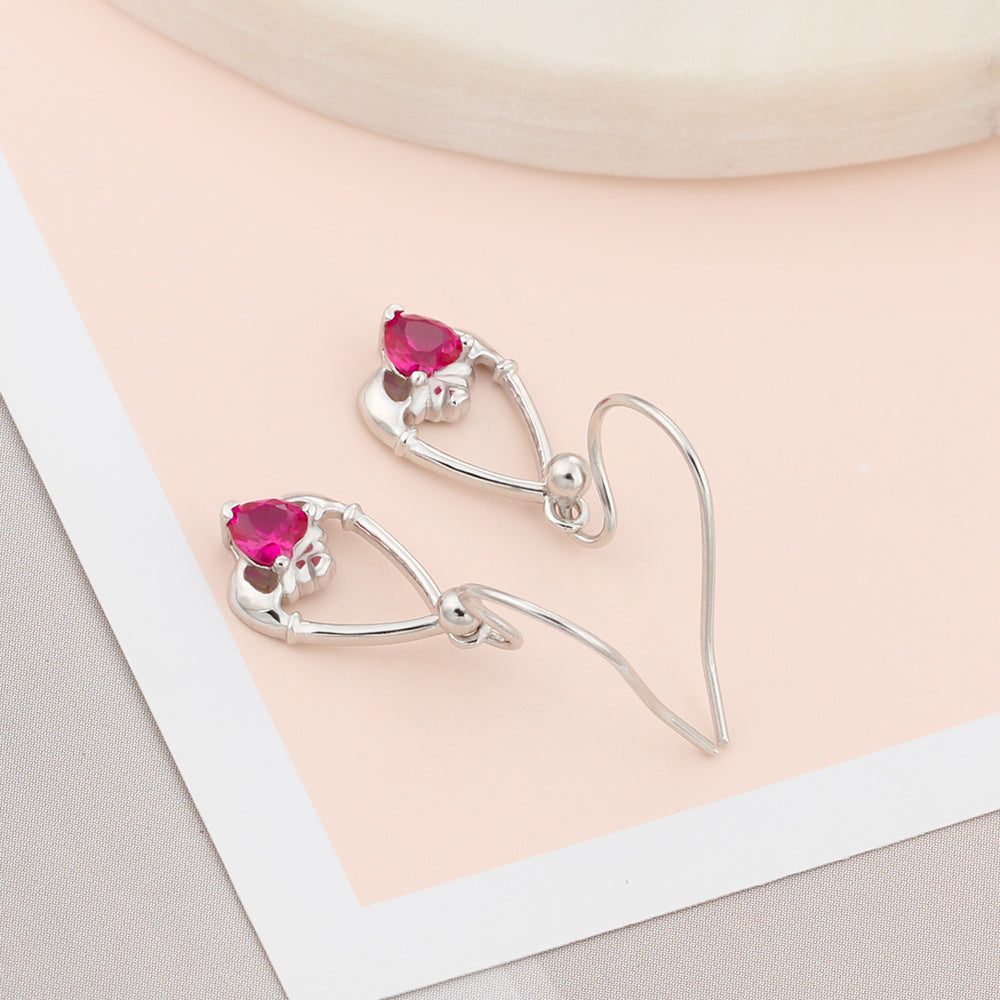 925 Sterling Silver Birthstone Hoop Earrings