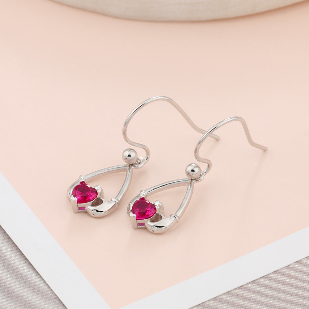 925 Sterling Silver Birthstone Hoop Earrings