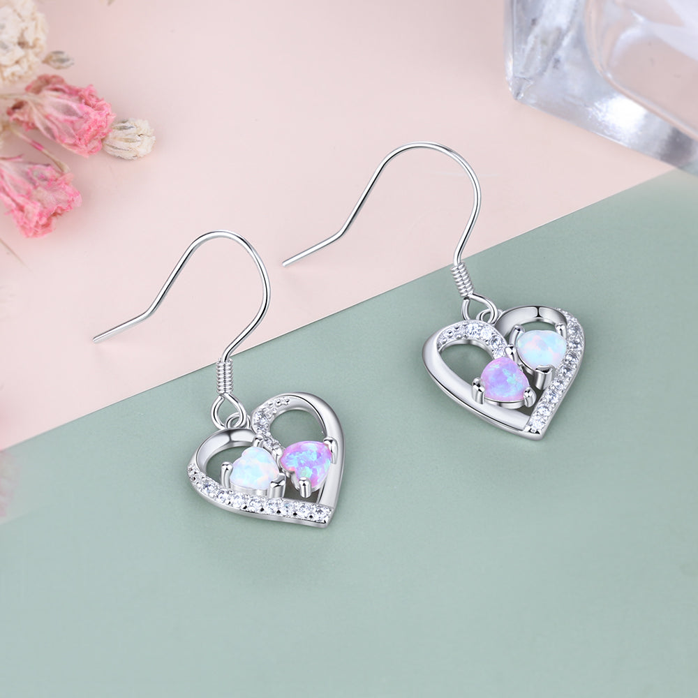 Fashion 925 Sterling Silver Earrings with Simulated Opal