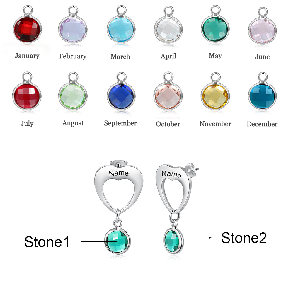 Stainless Steel Birthstone Earrings