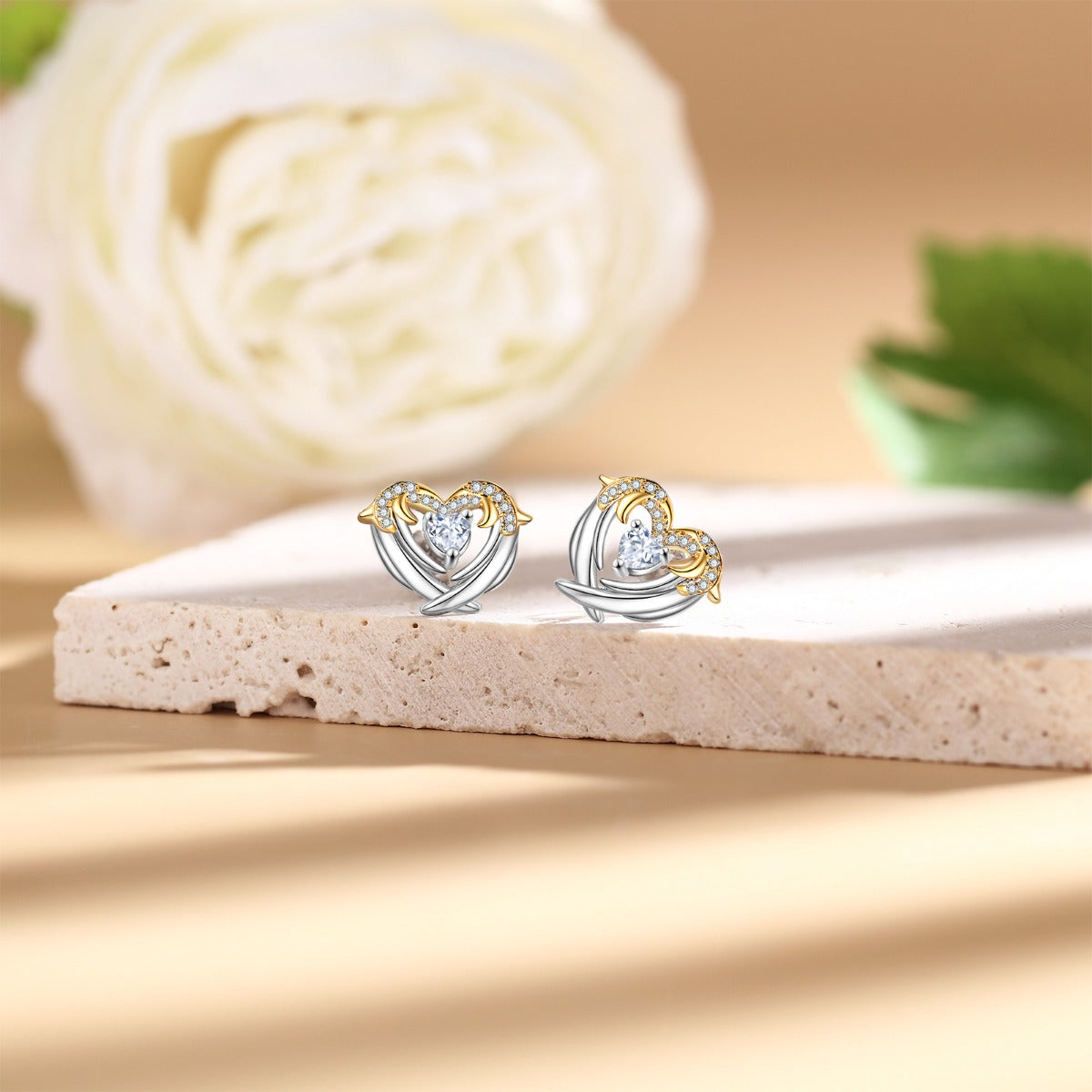 Heart Shape Wing Stud Earring