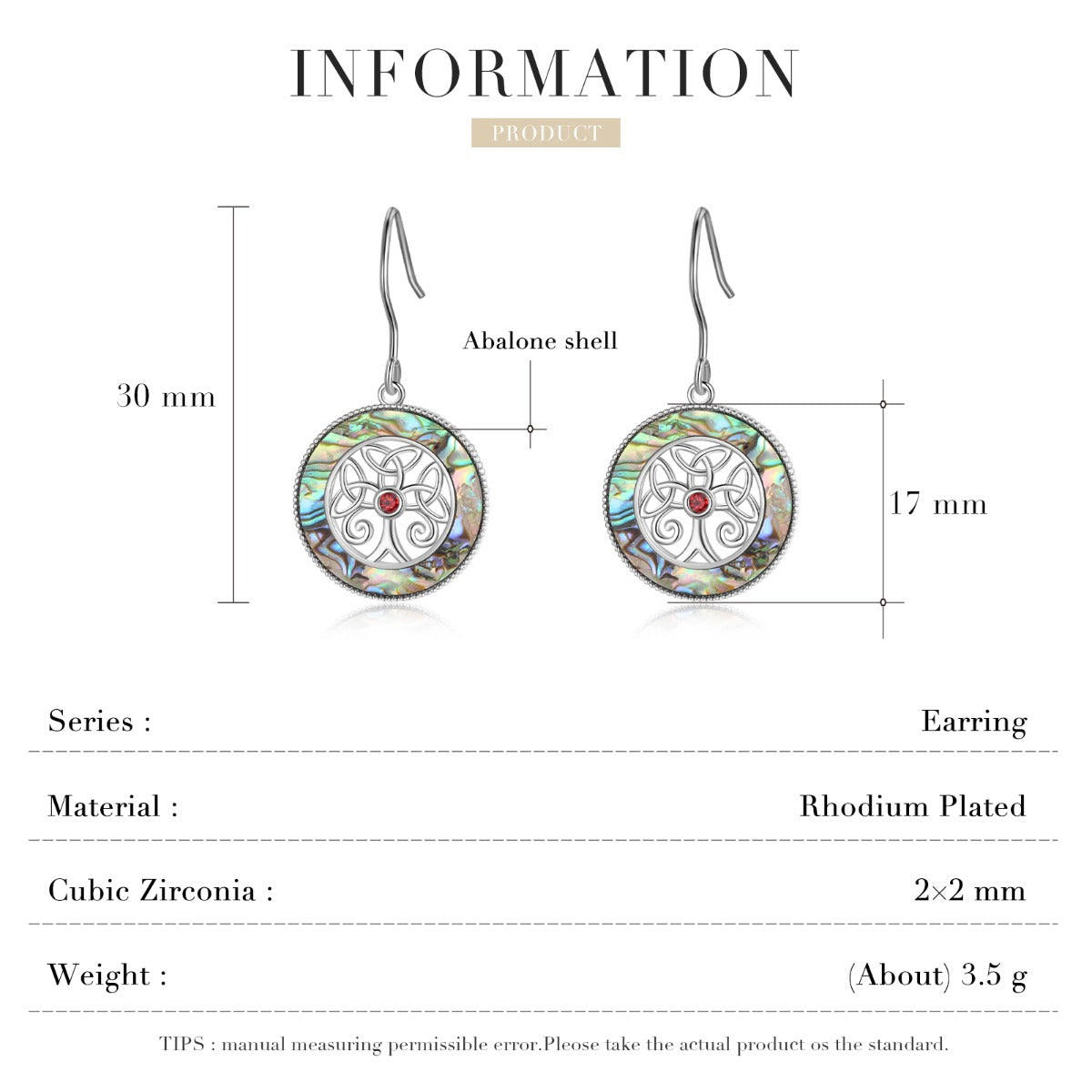 Rhodium Plated Family Tree Earrings