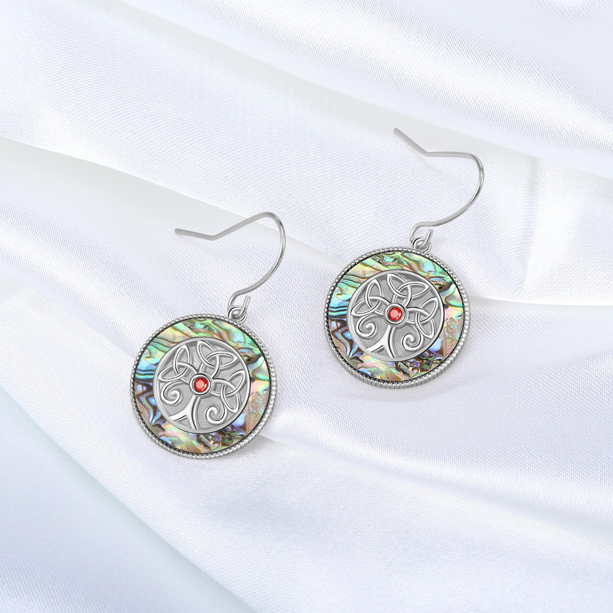 Rhodium Plated Family Tree Earrings