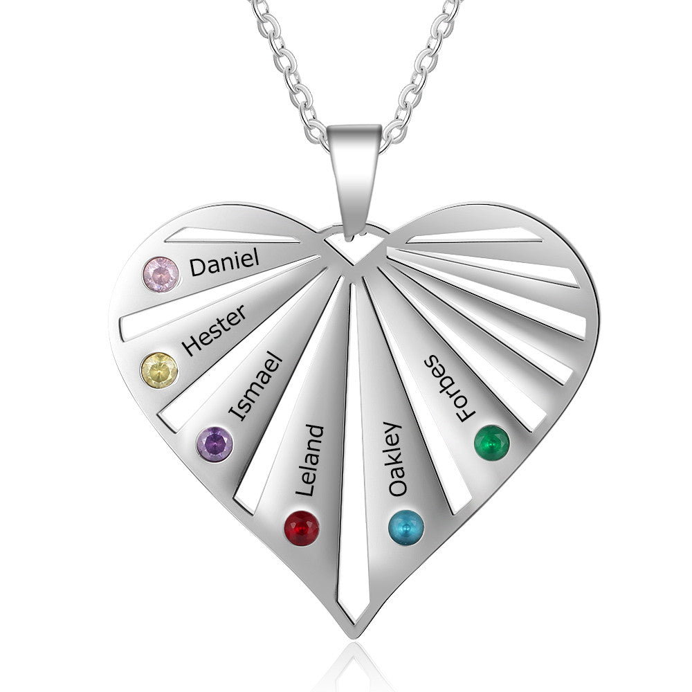 Six Birthstone Heart Necklaces - iYdr