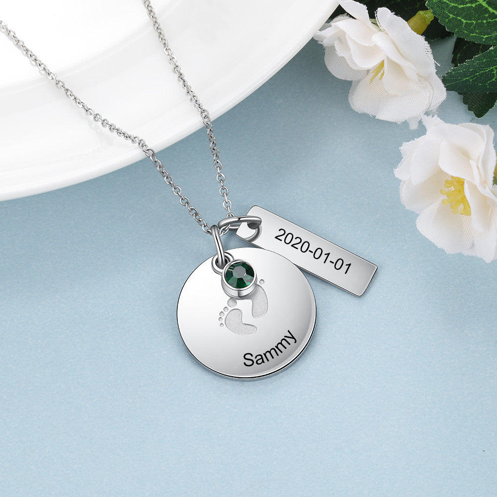 Engraved Stainless Steel Necklace