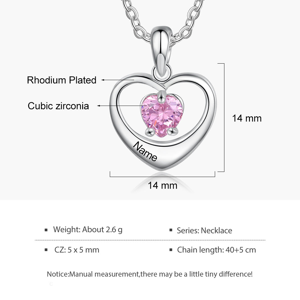 Rhodium Plated Heart Necklace - iYdr