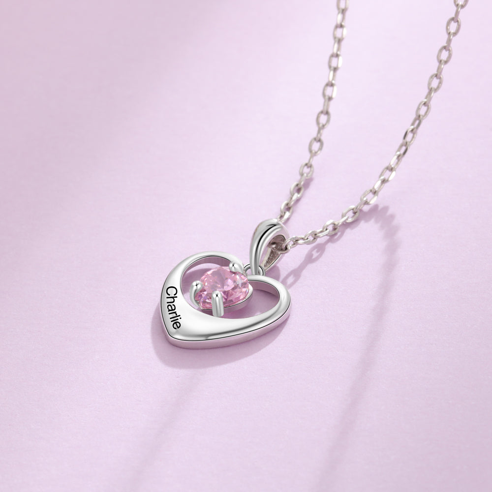 Rhodium Plated Heart Necklace - iYdr