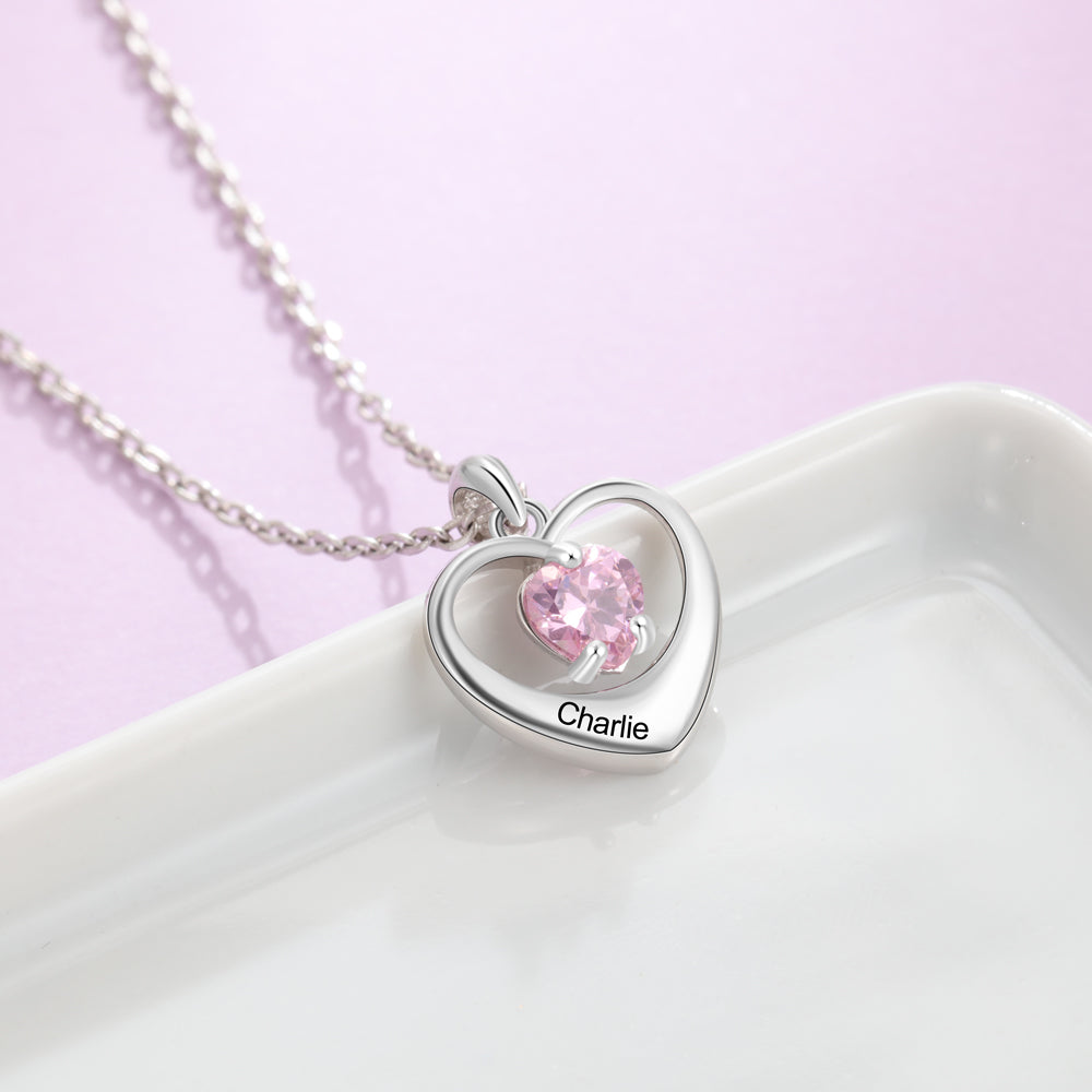 Rhodium Plated Heart Necklace - iYdr