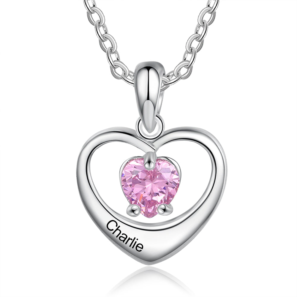 Rhodium Plated Heart Necklace - iYdr