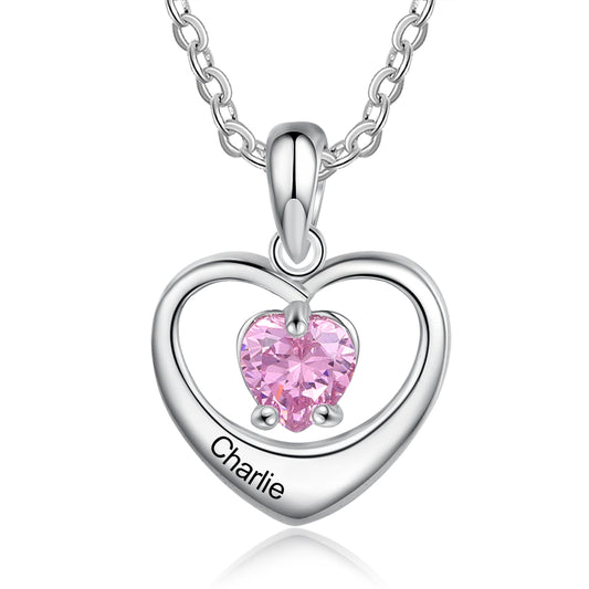 Rhodium Plated Heart Necklace - iYdr