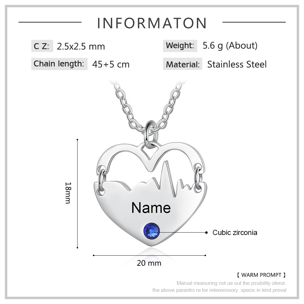 Personalized Stainless Steel Heart Necklace - iYdr