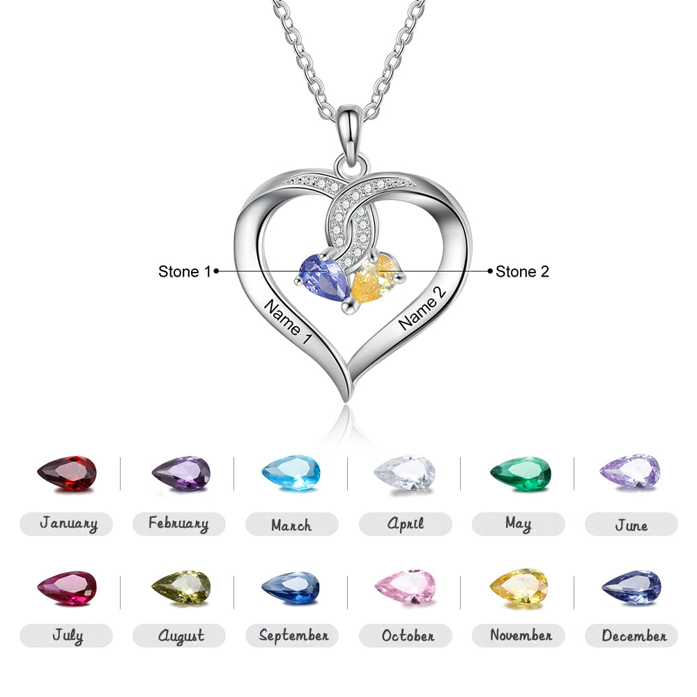 Rhodium Plated Heart Necklace - iYdr