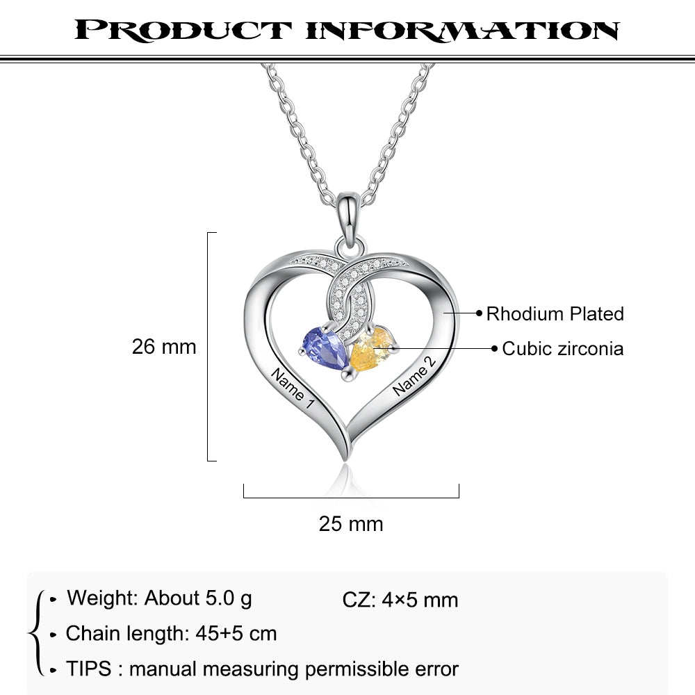 Rhodium Plated Heart Necklace - iYdr