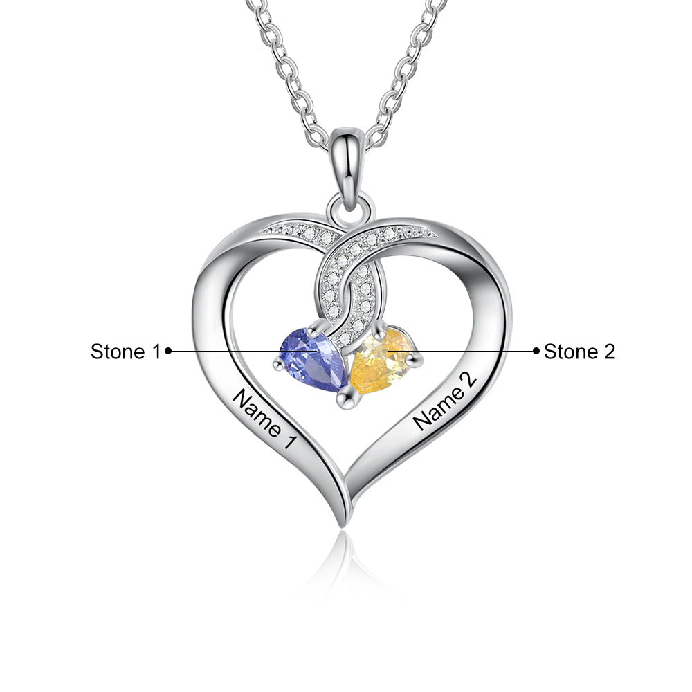 Rhodium Plated Heart Necklace - iYdr