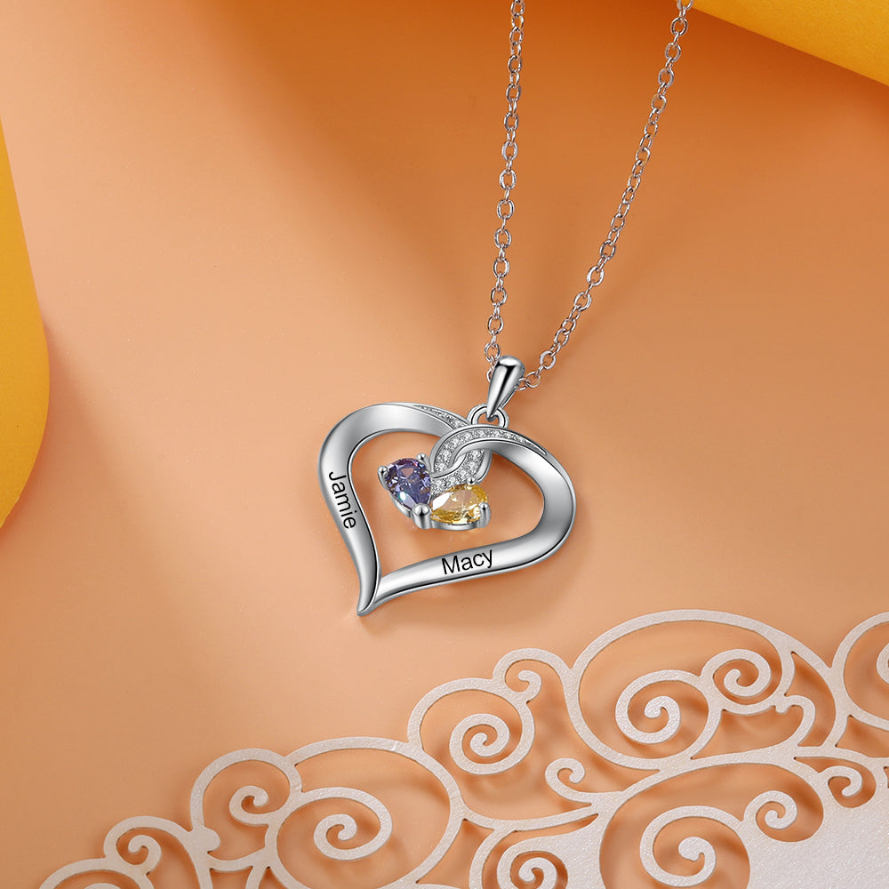 Rhodium Plated Heart Necklace - iYdr