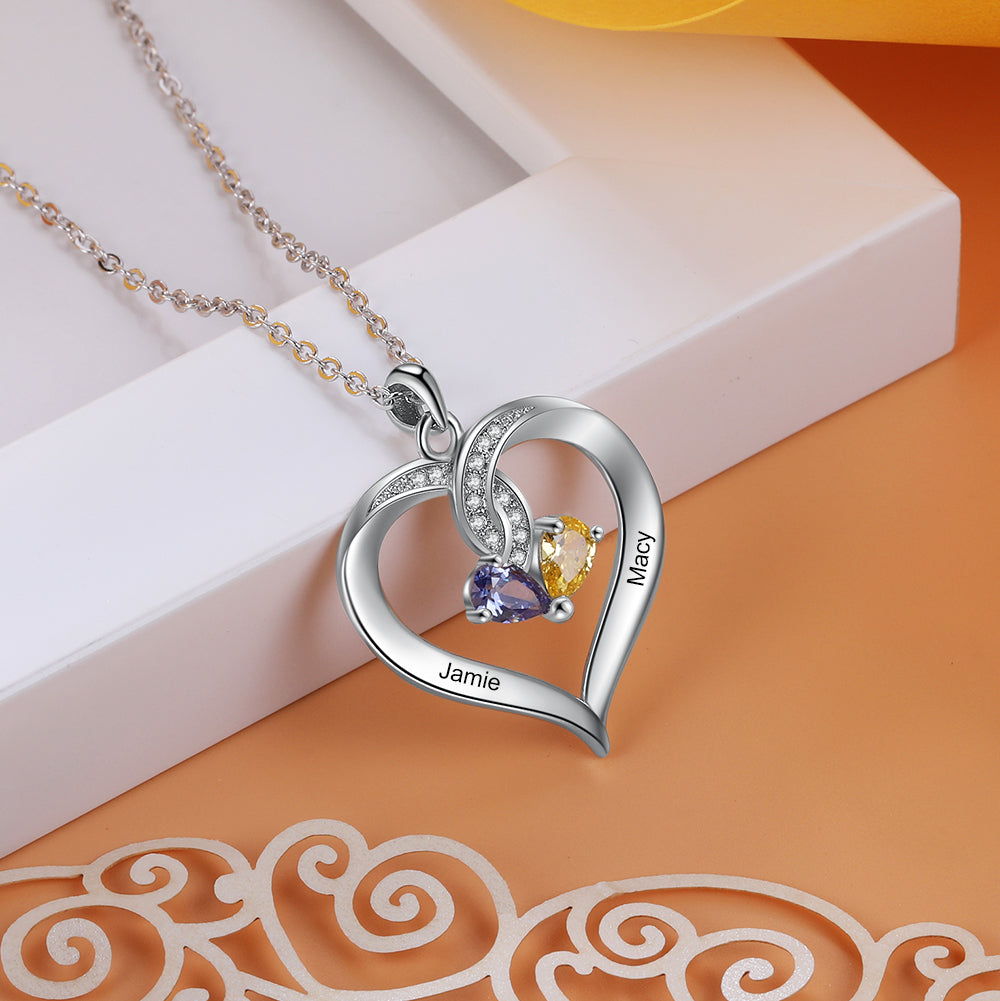 Rhodium Plated Heart Necklace - iYdr