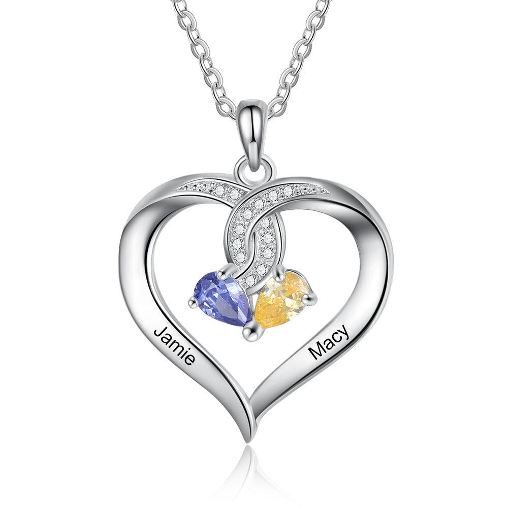 Rhodium Plated Heart Necklace - iYdr