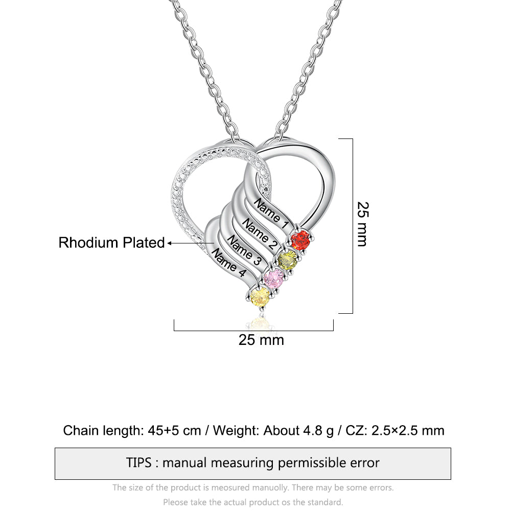 Rhodium Plated Heart Necklace - iYdr