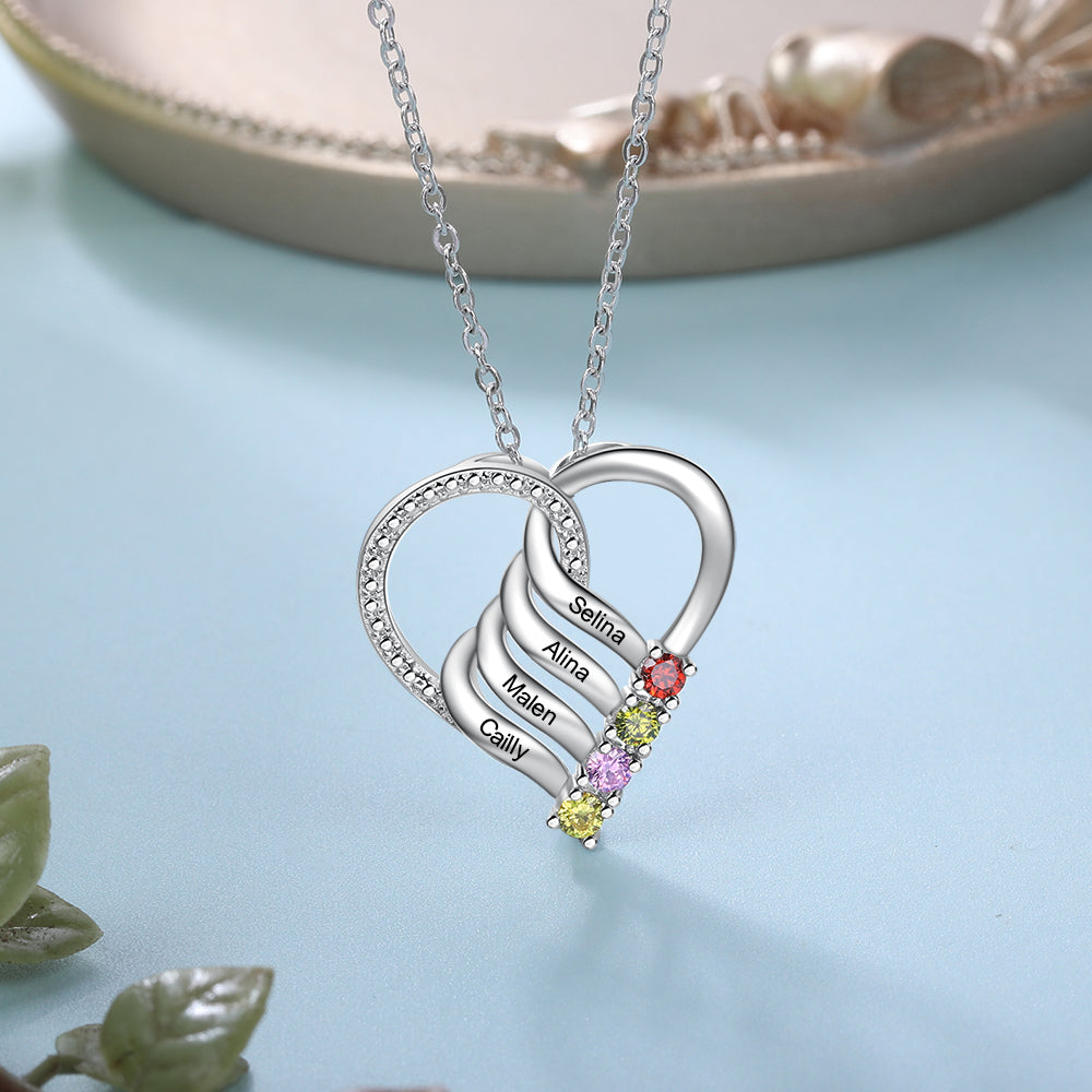 Rhodium Plated Heart Necklace - iYdr