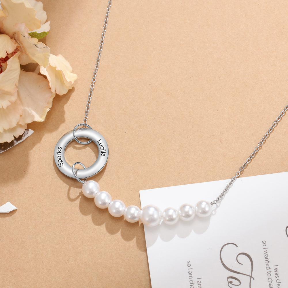 Personalized Stainless Steel Pearl Necklace