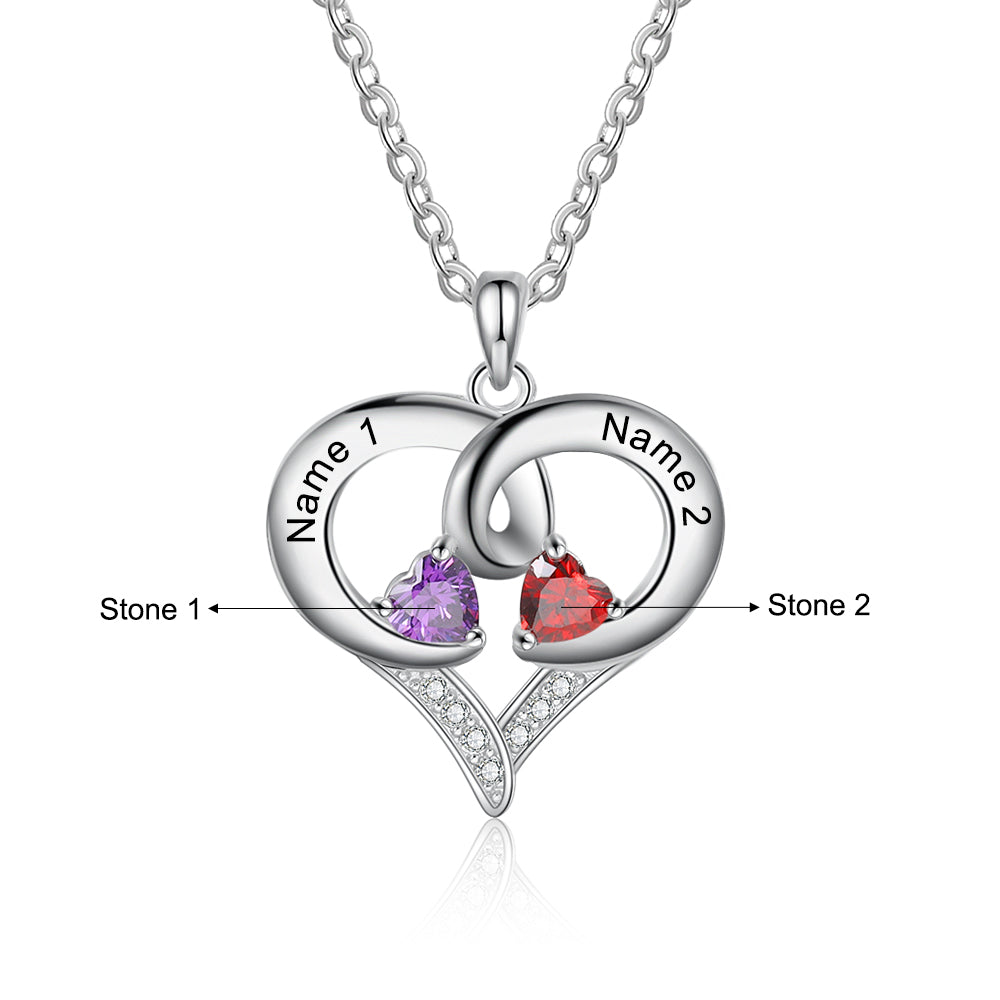 Rhodium Plated Heart Necklace - iYdr