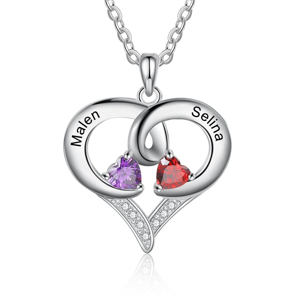 Rhodium Plated Heart Necklace - iYdr