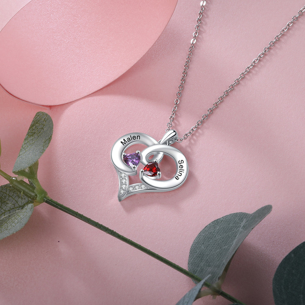 Rhodium Plated Heart Necklace - iYdr