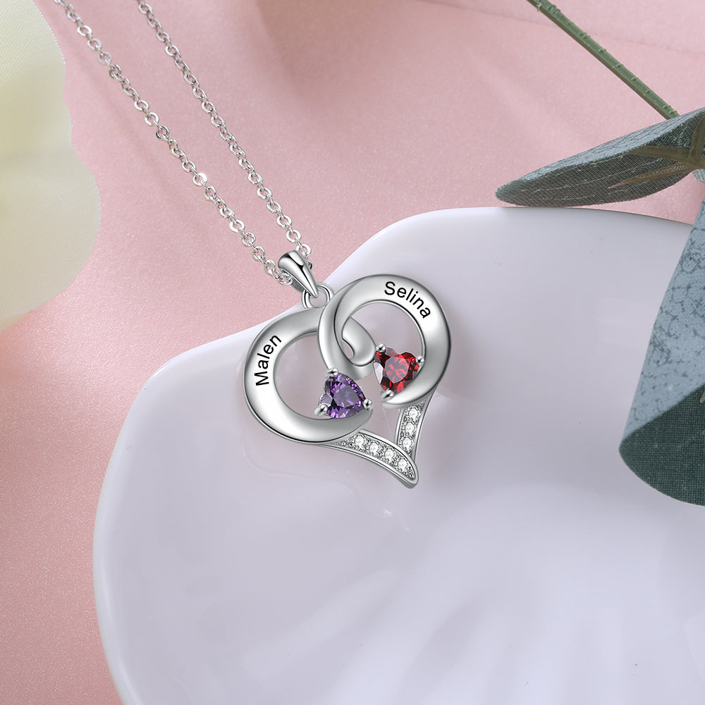 Rhodium Plated Heart Necklace - iYdr