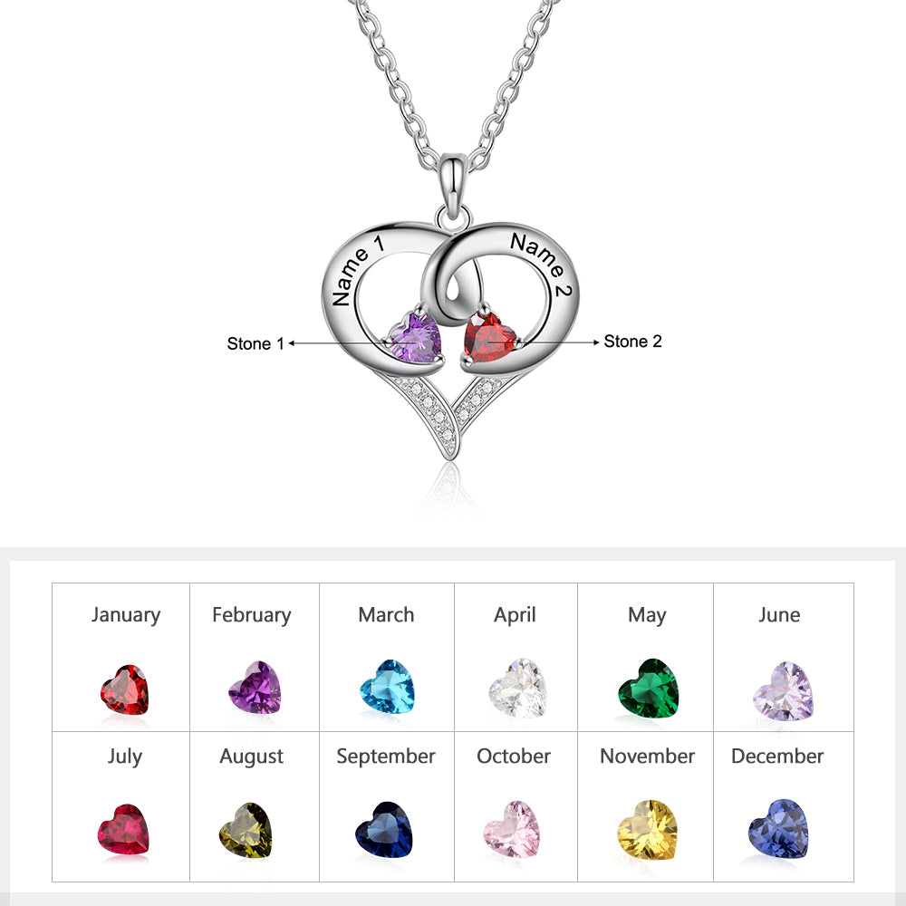 Rhodium Plated Heart Necklace - iYdr