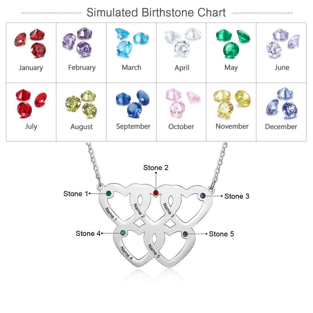 Stainless Steel Birthstone Heart Necklace - iYdr