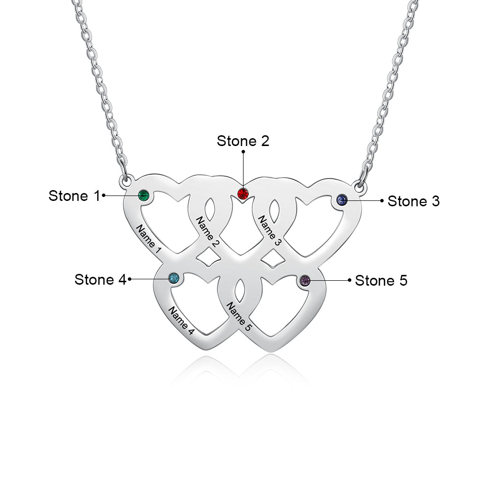 Stainless Steel Birthstone Heart Necklace - iYdr