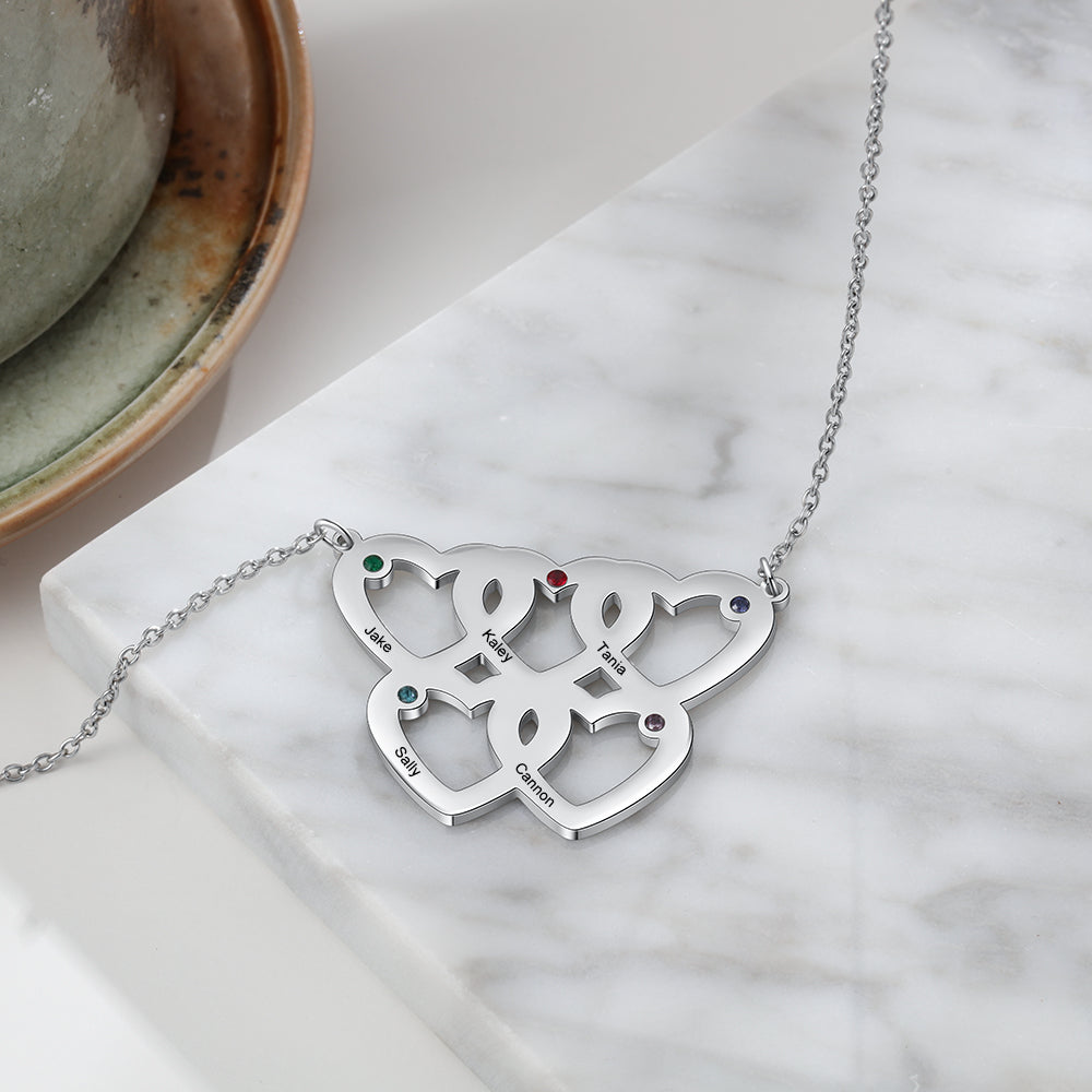 Stainless Steel Birthstone Heart Necklace - iYdr