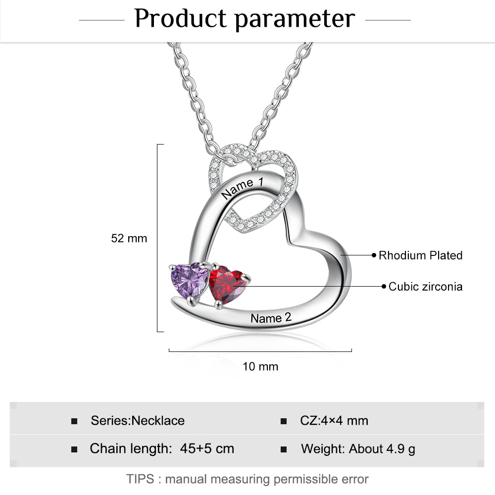 Rhodium Plated Heart Necklace - iYdr