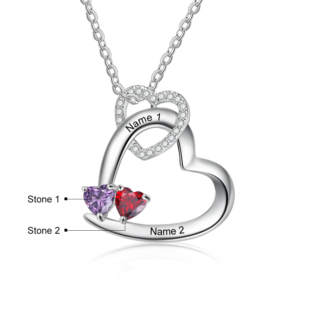 Rhodium Plated Heart Necklace - iYdr