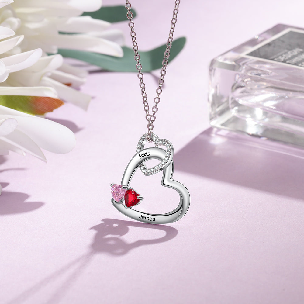 Rhodium Plated Heart Necklace - iYdr